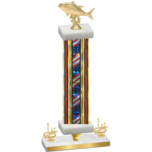Premium Single Flag USA First Place Fishing Trophy