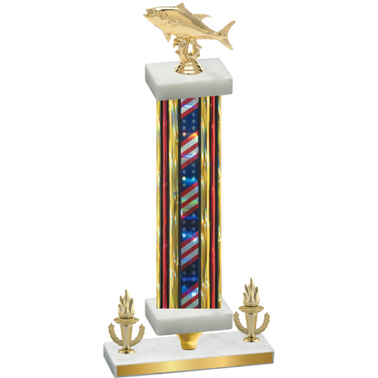 Premium Single Flag USA Victory Fishing Trophy