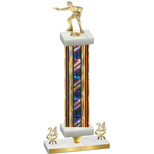 Premium Single Flag USA Year Shooter Trophy