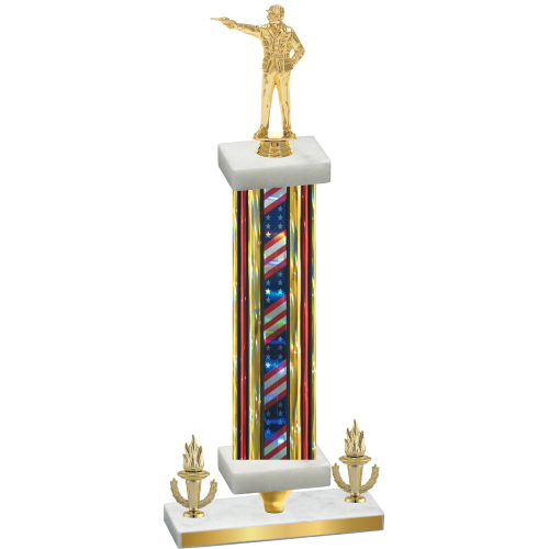 Premium Single Flag USA Victory Shooter Trophy