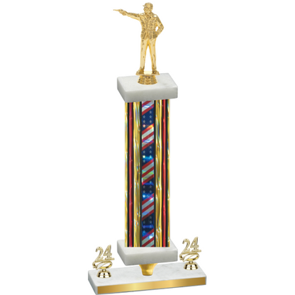 Premium Single Flag USA Year Shooter Trophy