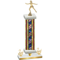 Premium Single Flag USA Second Place Skater Trophy