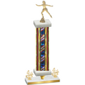 Premium Single Flag USA Fourth Place Skater Trophy