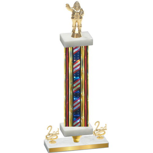 Premium Single Flag USA Second Place Holiday Trophy