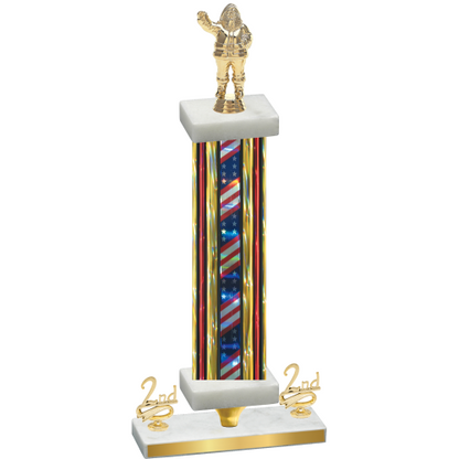 Premium Single Flag USA Second Place Holiday Trophy