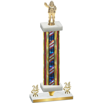 Premium Single Flag USA Year Holiday Trophy