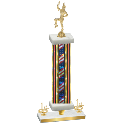 Premium Single Flag USA First Place Majorette Trophy