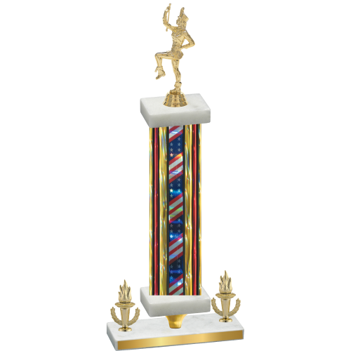 Premium Single Flag USA Victory Majorette Trophy