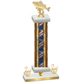 Premium Single Flag USA Second Place Fishing Trophy