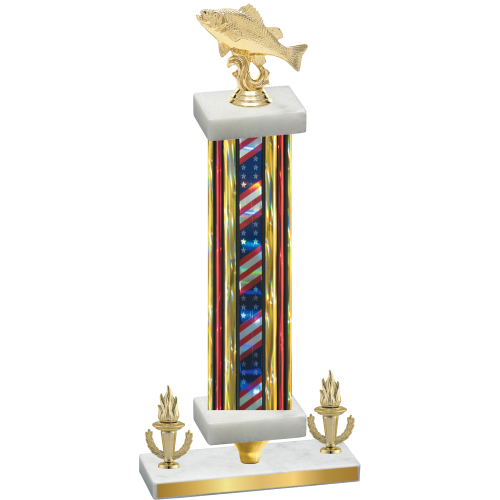 Premium Single Flag USA Victory Fishing Trophy