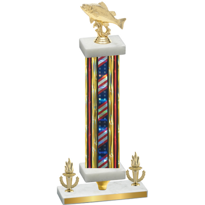 Premium Single Flag USA Victory Fishing Trophy