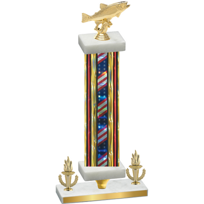 Premium Single Flag USA Victory Fishing Trophy
