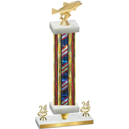 Premium Single Flag USA Year Fishing Trophy