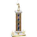 Premium Single Flag USA Second Place Golf Trophy