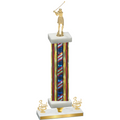 Premium Single Flag USA Third Place Golf Trophy