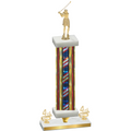 Premium Single Flag USA Fourth Place Golf Trophy