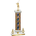 Premium Single Flag USA Victory Golf Trophy