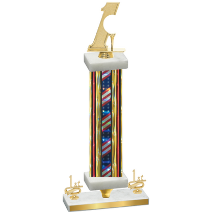 Premium Single Flag USA First Place Golf Trophy