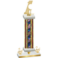 Premium Single Flag USA Second Place Golf Trophy