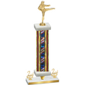 Premium Single Flag USA Second Place Karate Trophy