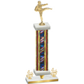 Premium Single Flag USA Fourth Place Karate Trophy