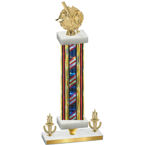 Premium Single Flag USA Victory Baseball Trophy