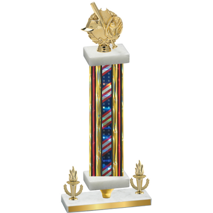 Premium Single Flag USA Victory Baseball Trophy