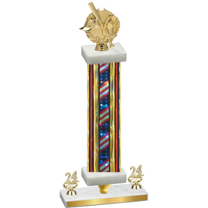 Premium Single Flag USA Year Baseball Trophy