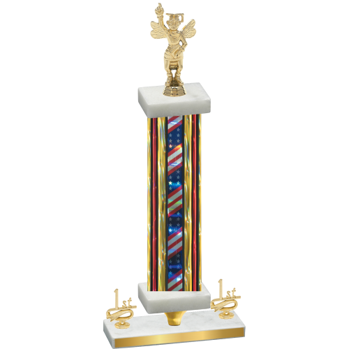 Premium Single Flag USA First Place Academics Trophy