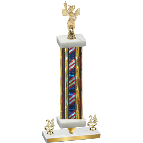 Premium Single Flag USA Year Academics Trophy