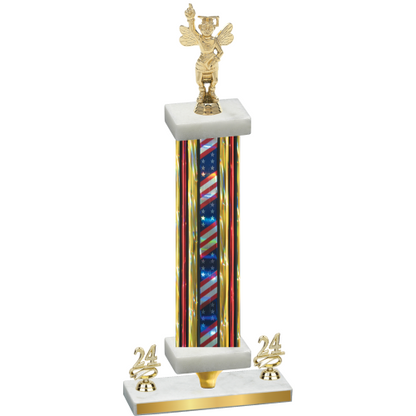 Premium Single Flag USA Year Academics Trophy