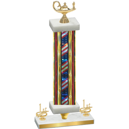 Premium Single Flag USA First Place Academics Trophy