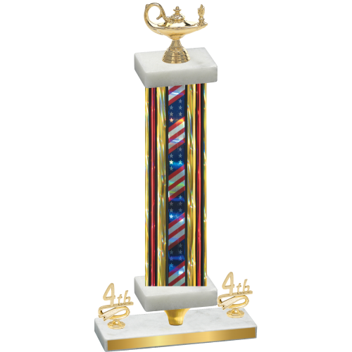 Premium Single Flag USA Fourth Place Academics Trophy
