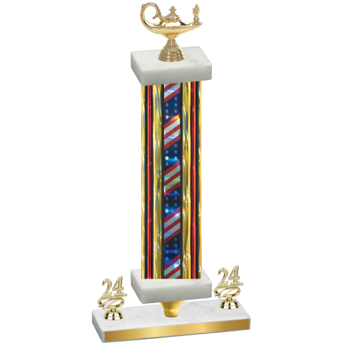 Premium Single Flag USA Year Academics Trophy