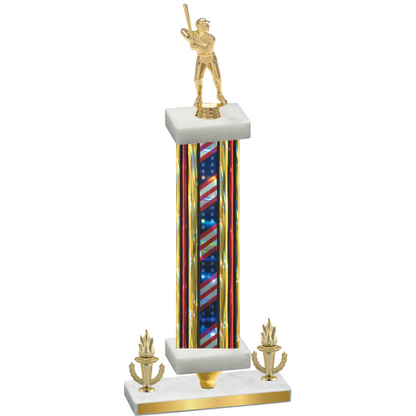 Premium Single Flag USA Victory Baseball Trophy
