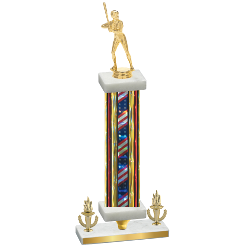 Premium Single Flag USA Victory Softball Trophy
