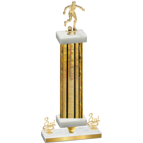 Premium Single Gold Glacier Third Place Soccer Trophy