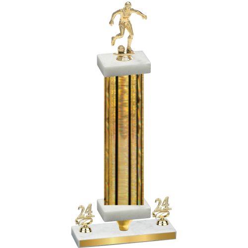 Premium Single Gold Glacier Year Soccer Trophy