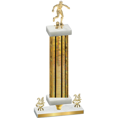 Premium Single Gold Glacier Year Soccer Trophy