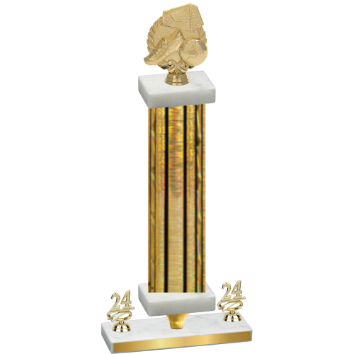 Premium Single Gold Glacier Year Soccer Trophy