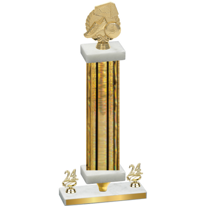 Premium Single Gold Glacier Year Soccer Trophy