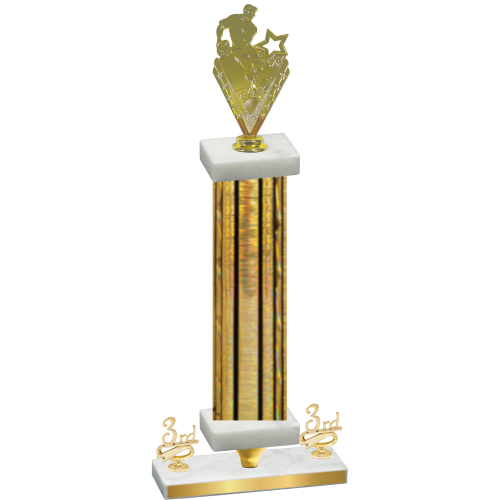 Premium Single Gold Glacier Third Place Rugby Trophy