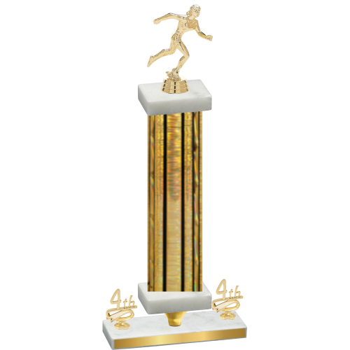Premium Single Gold Glacier Fourth Place Running Trophy