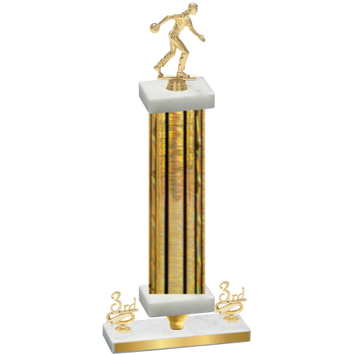 Premium Single Gold Glacier Third Place Bowling Trophy