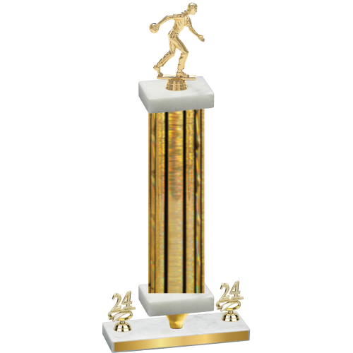 Premium Single Gold Glacier Year Bowling Trophy