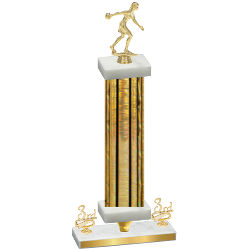 Premium Single Gold Glacier Third Place Bowling Trophy