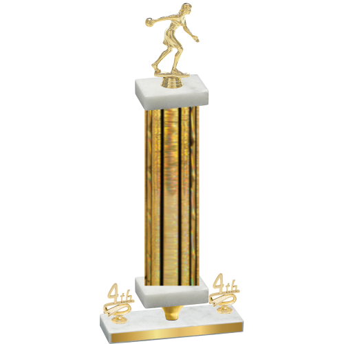 Premium Single Gold Glacier Fourth Place Bowling Trophy