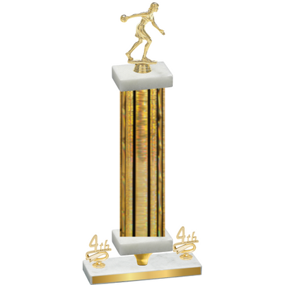 Premium Single Gold Glacier Fourth Place Bowling Trophy