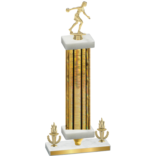 Premium Single Gold Glacier Victory Bowling Trophy