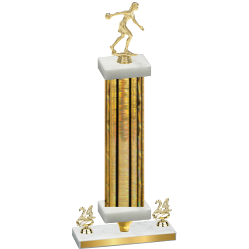 Premium Single Gold Glacier Year Bowling Trophy